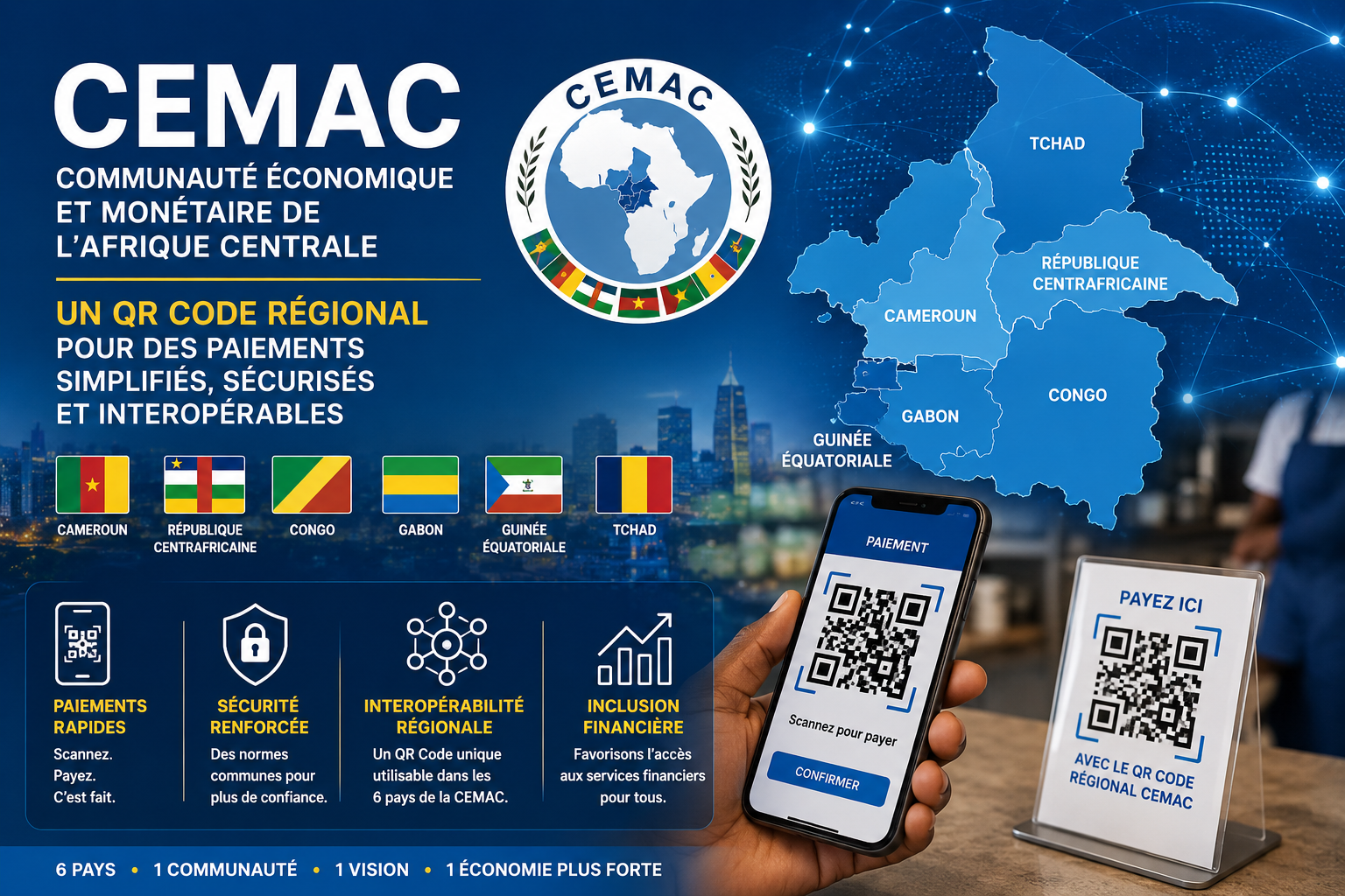 La BEAC valide un cadre régional pour les paiements par QR Code